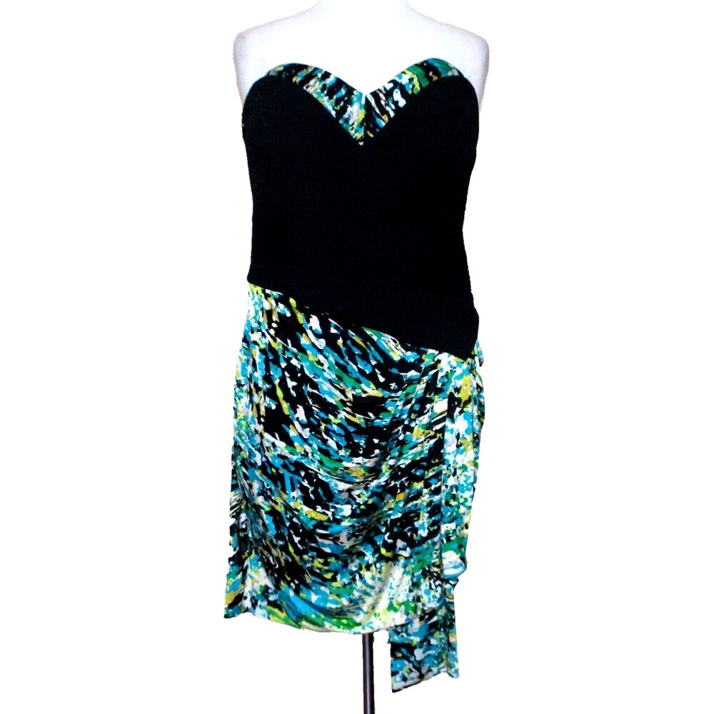 BCBG Maxazria Runway Trapunto Dress Size 12 Women Bustier Strapless $398 NWT